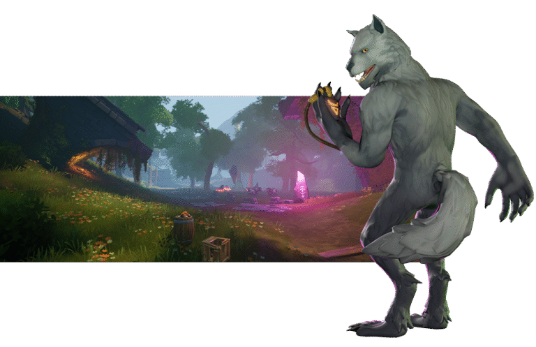 Character art of the Grey Wolf, a protagonist of Forgotten Eras