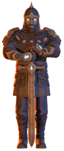 A bogatyr in armour, Slavic warrior character art from Forgotten Eras