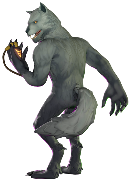 The Grey Wolf standing upright, character art from Forgotten Eras