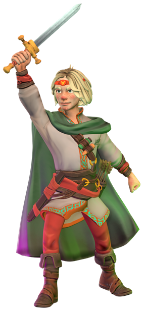 Ivan raising his sword, character art from Forgotten Eras